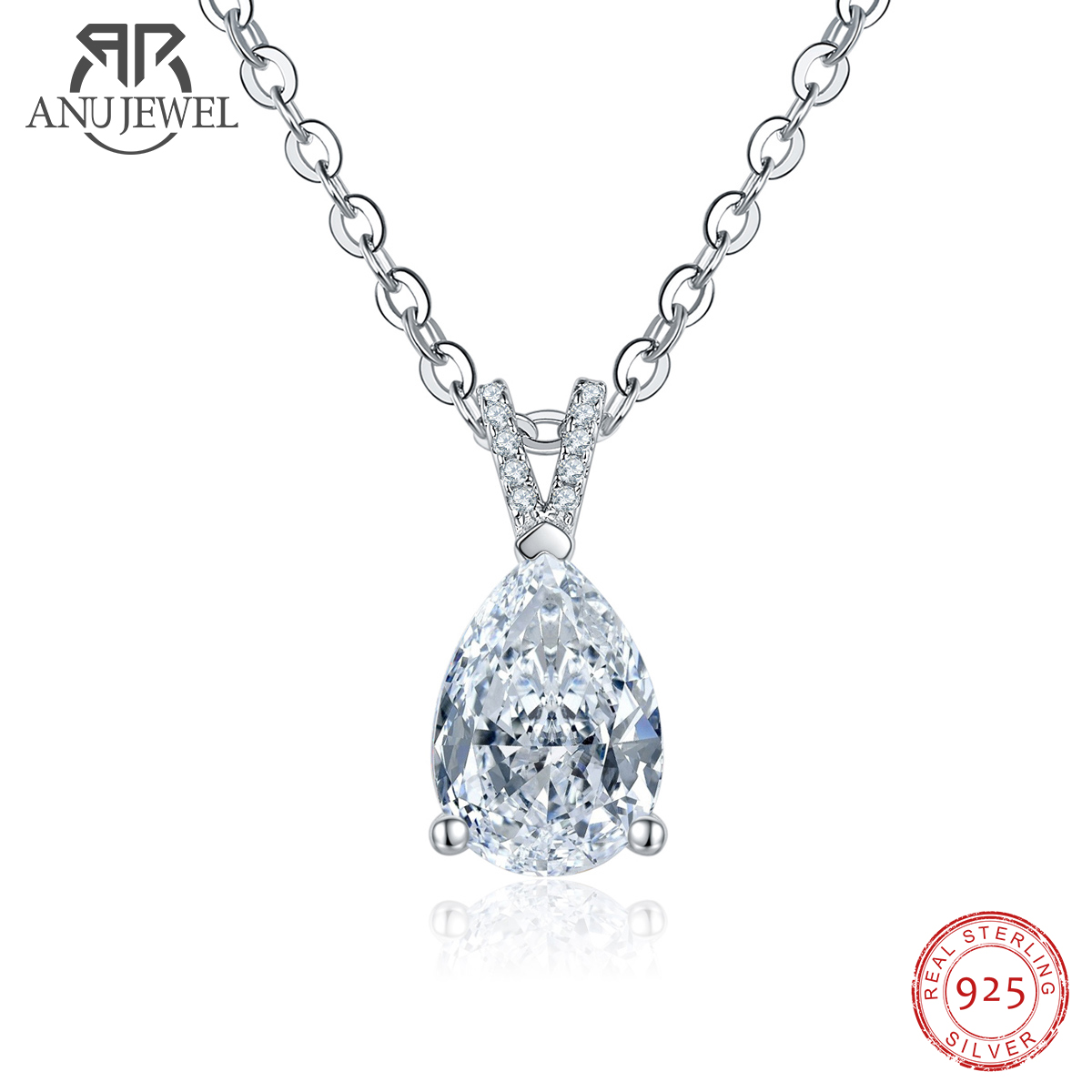 Ansi Chain - AnuJewel 2.5ct D Màu Quả Lê
